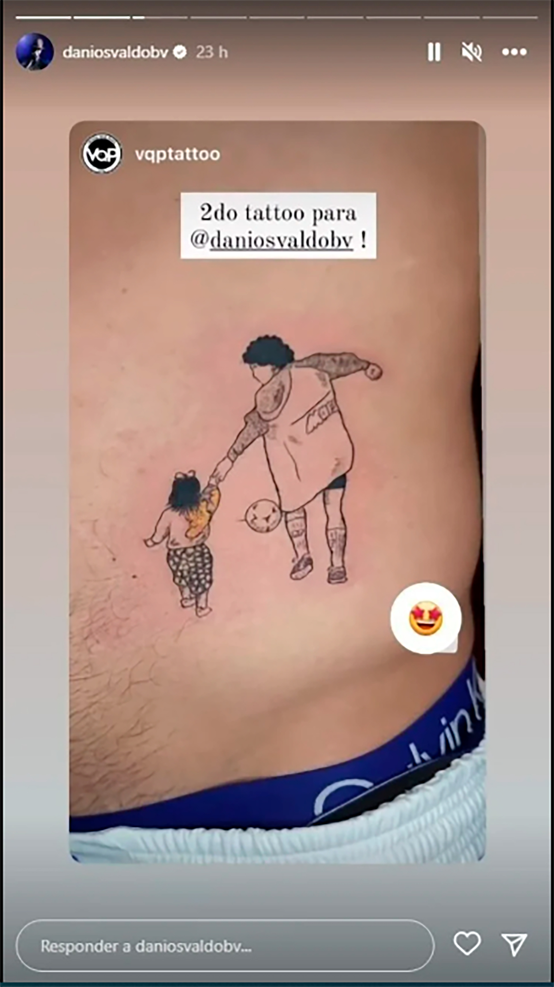 El tatuaje que se hizo Daniel Osvaldo inspirado en una foto de su ex Gianinna Maradona junto a su padre Diego Armando Maradona