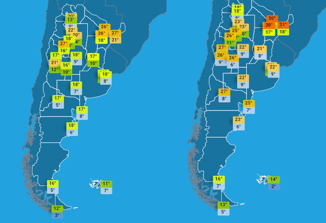 El pronóstico del tiempo previsto para el viernes 17 y el sábado 18 de febrero, según el SMN