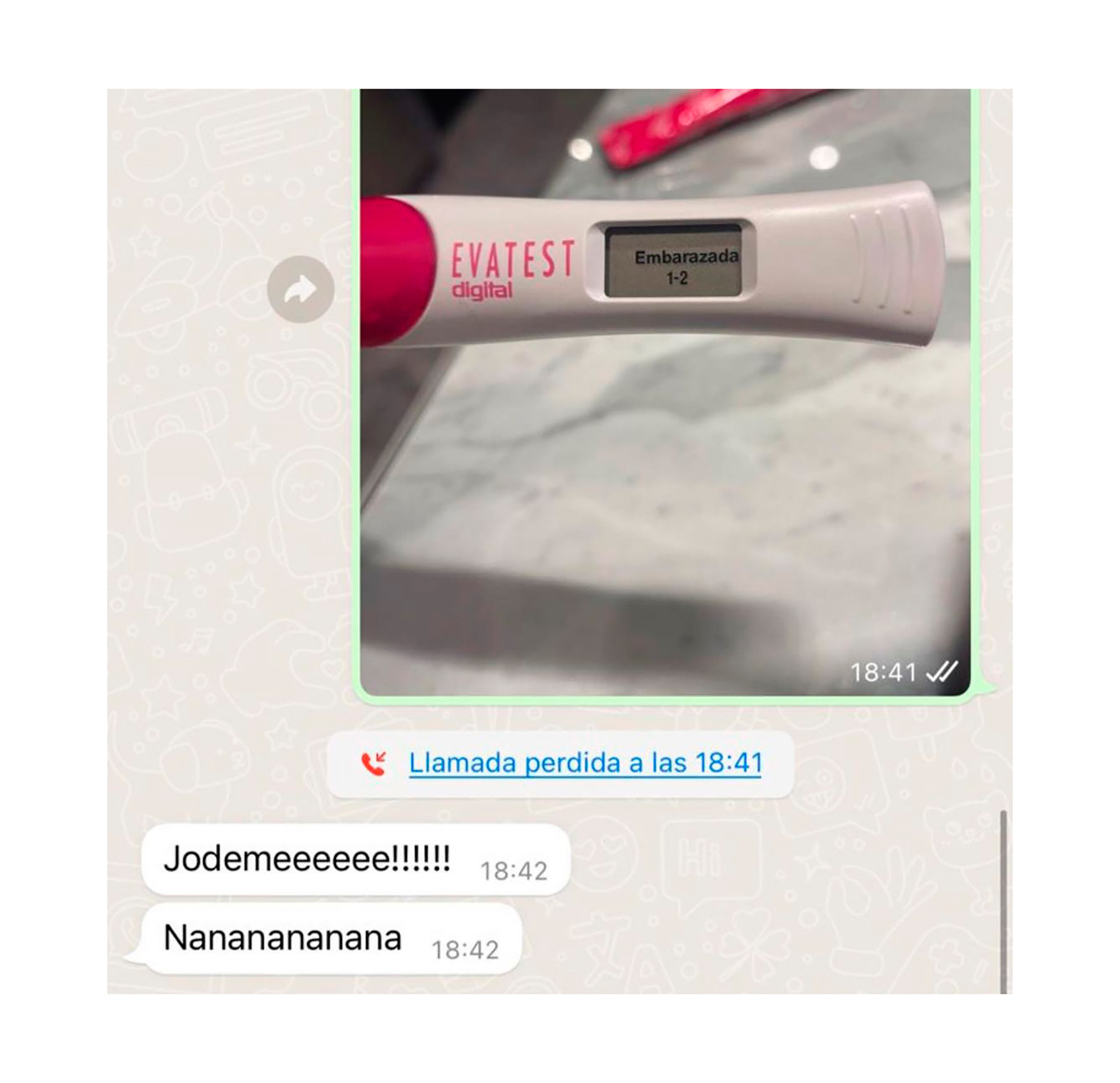 El chat con el que Barby Franco le anunció a Fernando Burlando que estaba embarazada (Instagram)