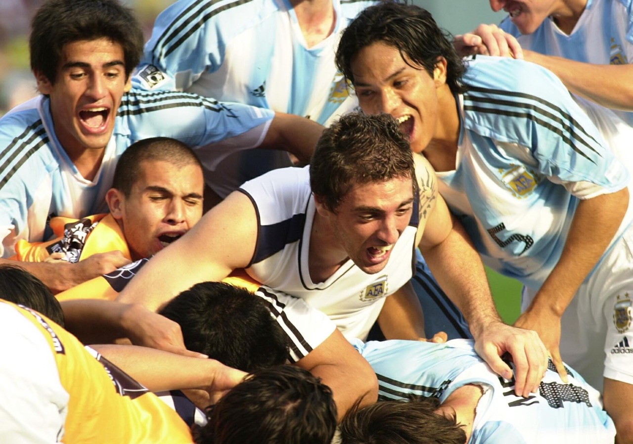 El festejo de la selección Sub 20, luego de eliminar a Brasil en las semifinales del Mundial disputado en Holanda