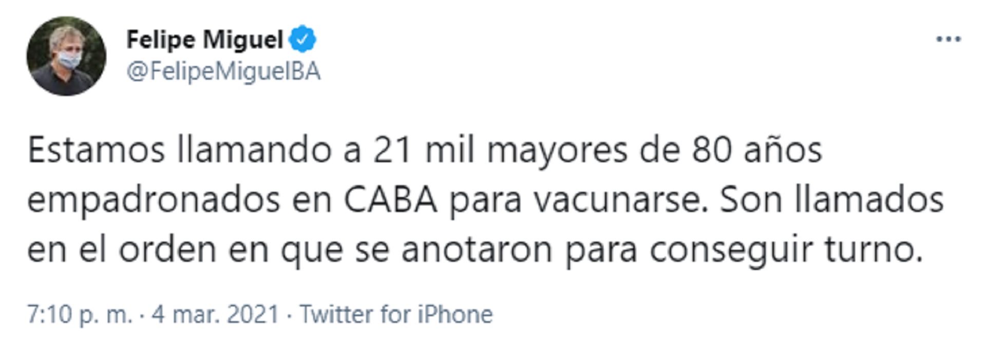 El tuit de Felipe Miguel
