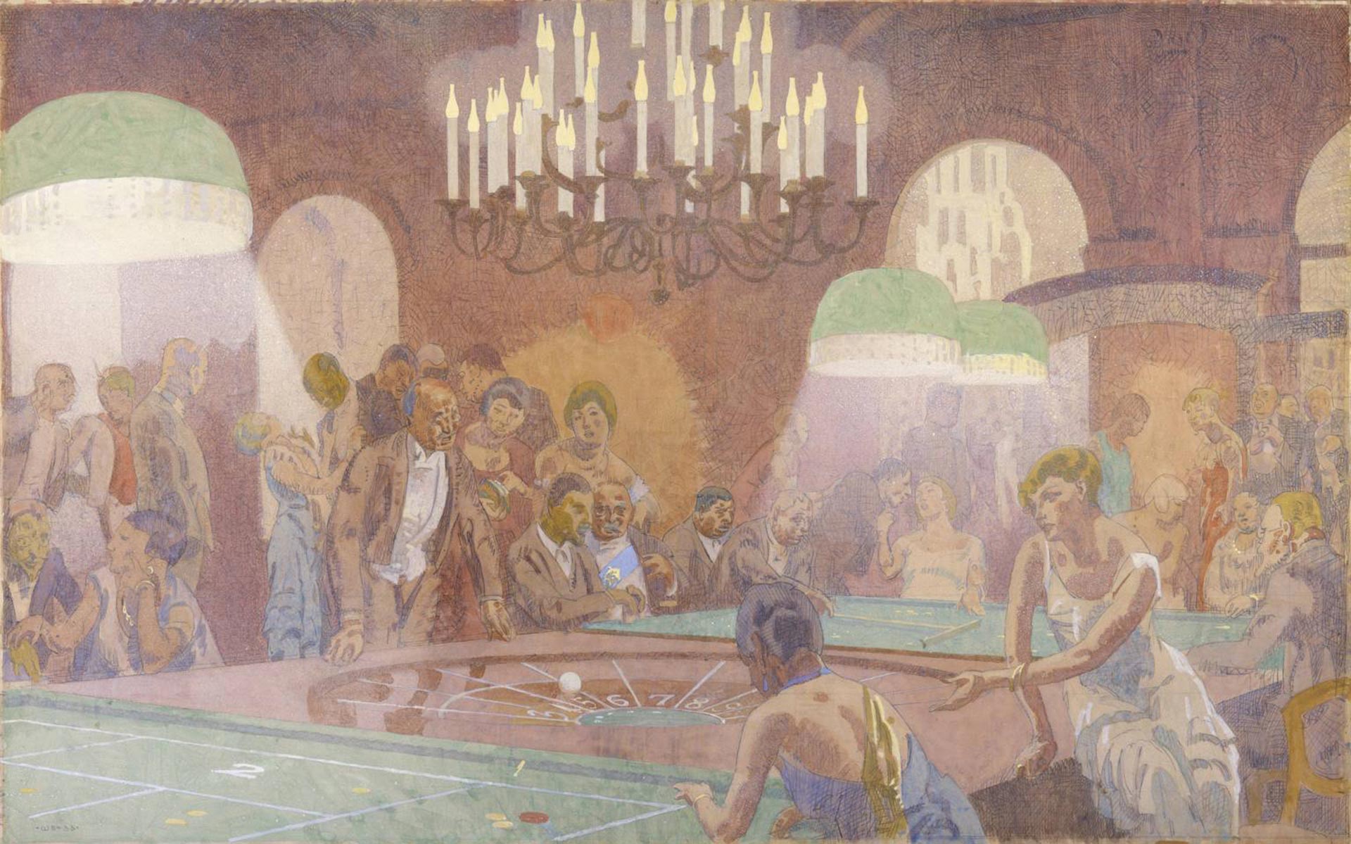 “Bajo las velas” (1933, Tate Gallery) de Walter Bayes