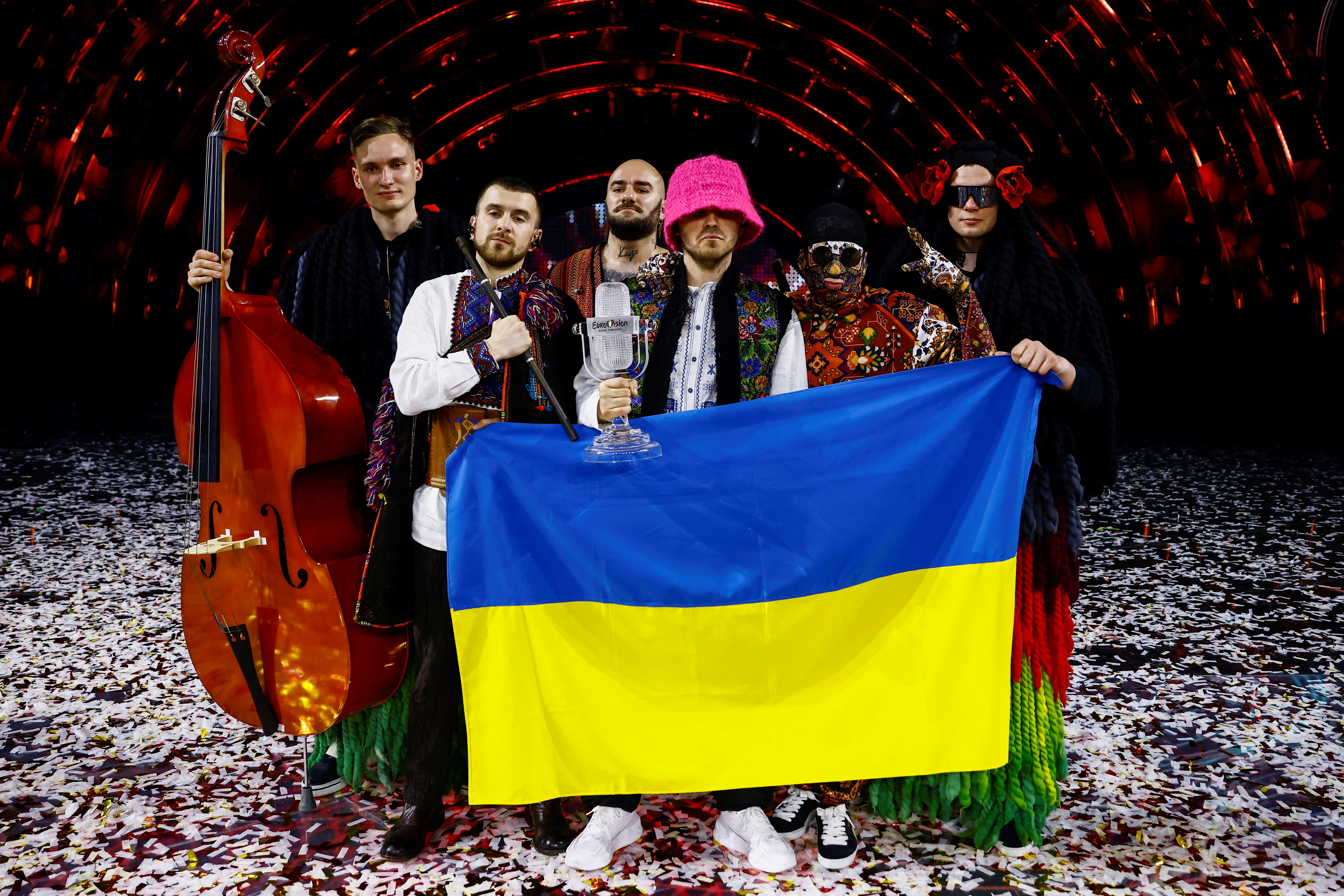 Kalush Orchestra after winning the Eurovision REUTERS/Yara Nardi