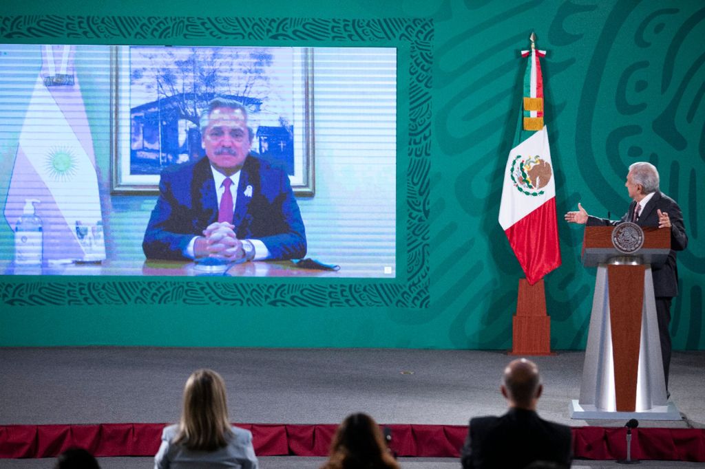 El presidente Alberto Fernández dialogó con su par mexicano, Andrés Manuel López Obrador, sobre el envío de las vacunas del laboratorio Oxford-AstraZeneca. (Presidencia de México)