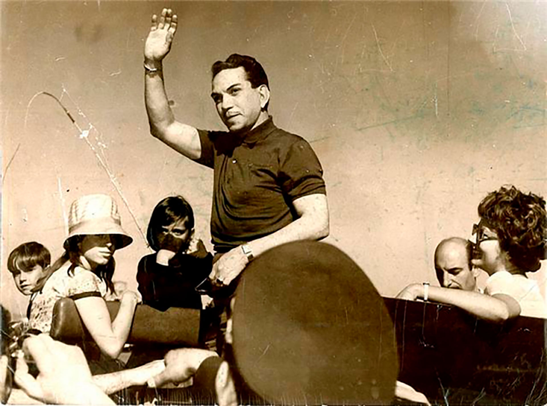 Javier Moreno, uno de sus descendientes directos, socavó después de varias décadas sobre el origen del renombre de Cantinflas.  Foto: Cantinflas en MDQ 1961/Festival cine mar del plata