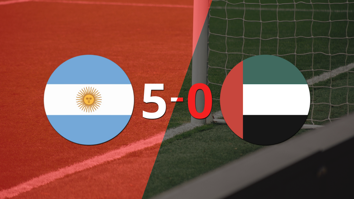Argentina le pasó por encima a Emiratos Árabes Unidos con doblete de Ángel Di María