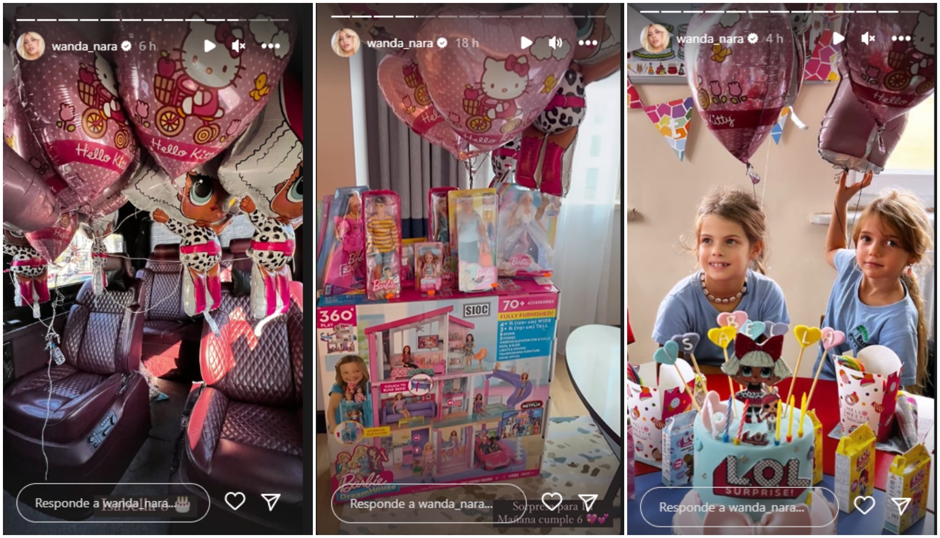 Wanda Nara y Mauro Icardi volvieron a verse las caras en el cumpleaños de su hija Isabella (Fotos: Instagram)