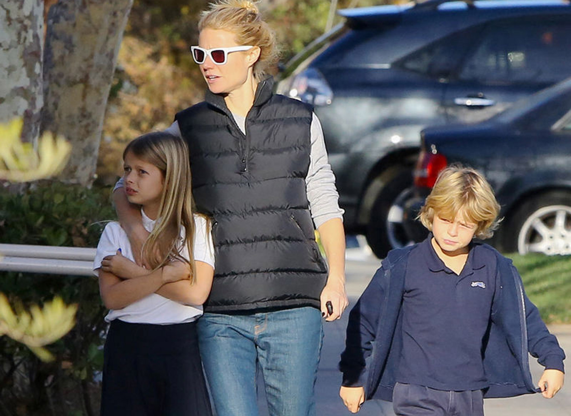 Gwyneth Paltrow con sus hijos Apple y Moses