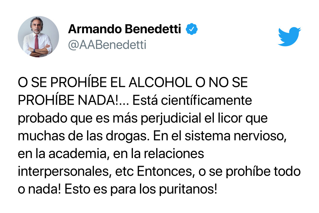Armando Benedetti - Drogas. Twitter
