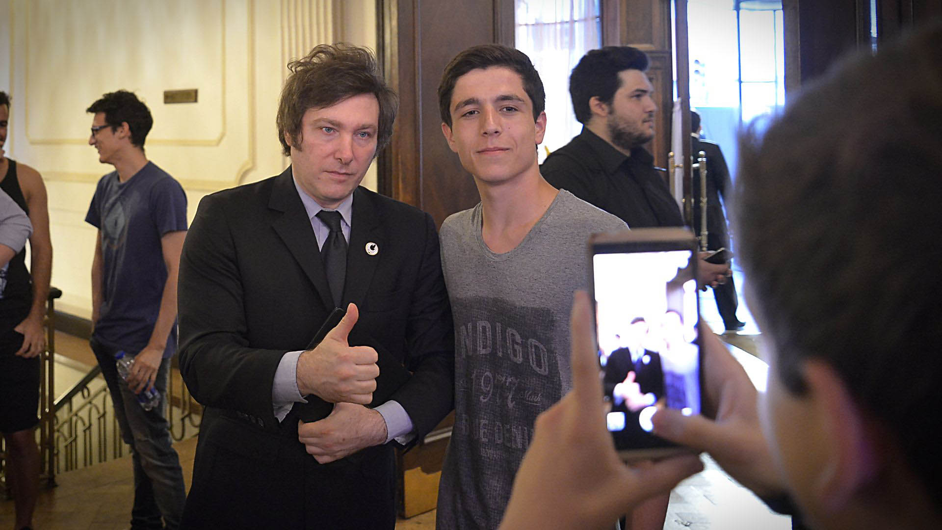 Javier Milei, en un encuentro con jóvenes libertarios