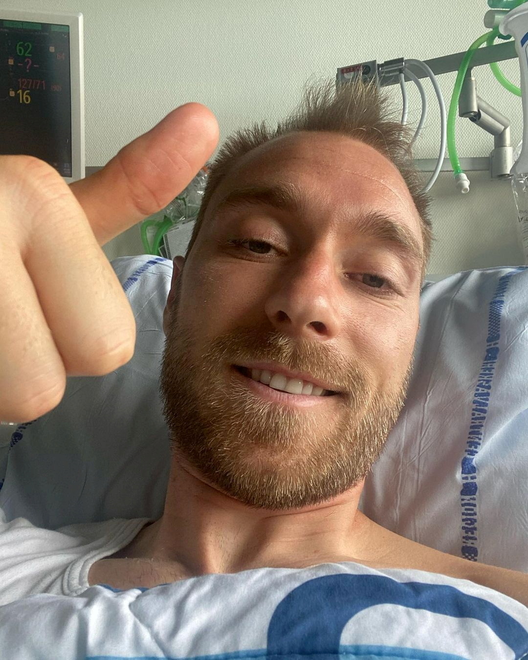 El saludo de Christian Eriksen desde el hospital donde estuvo internado 
