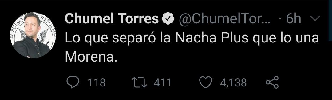 El comunicador hizo referencia a la relación que mantuvo Garay con la ex actriz y ex modelo mexicana, Liliana Lago, apodada como “La Nacha Plus” (Foto: Twitter/@ChumelTorres)