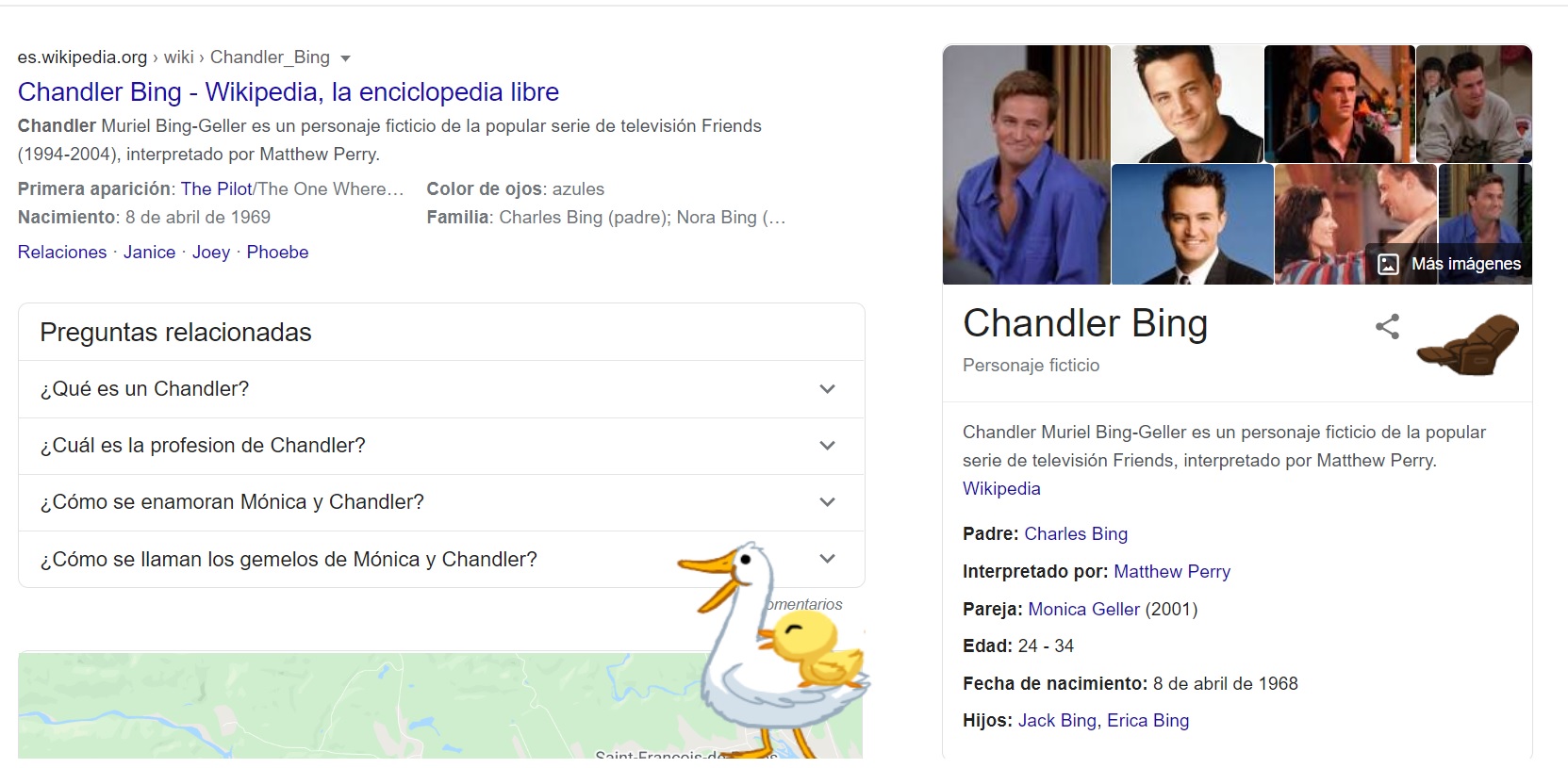 Chandler Bing en Google