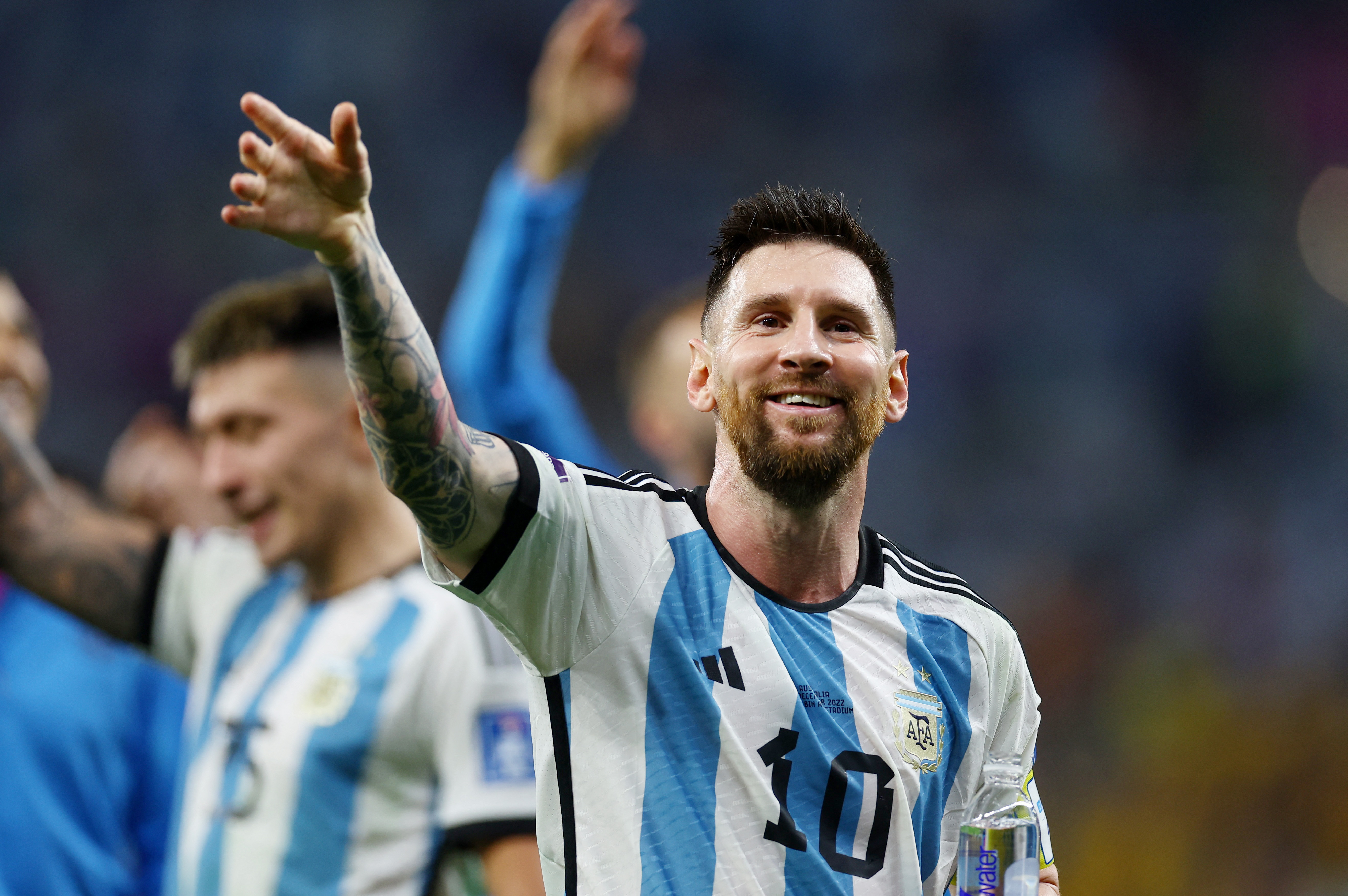 Lionel Messi y su felicidad por avanzar a la siguiente ronda