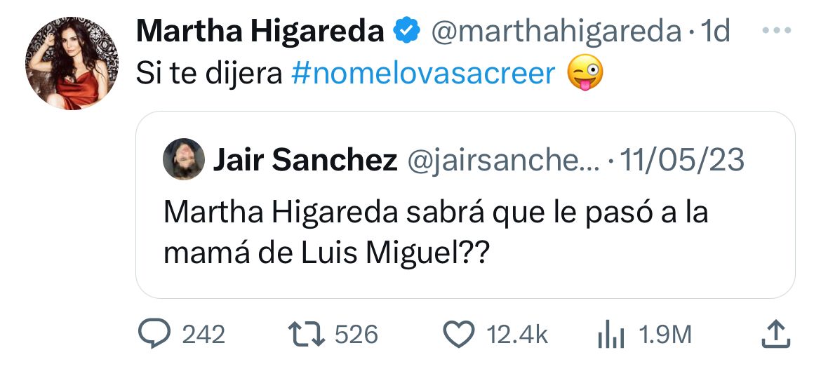 Martha Higareda on the mystery of Luis Miguel's mother (Photo: Capture Twitter)