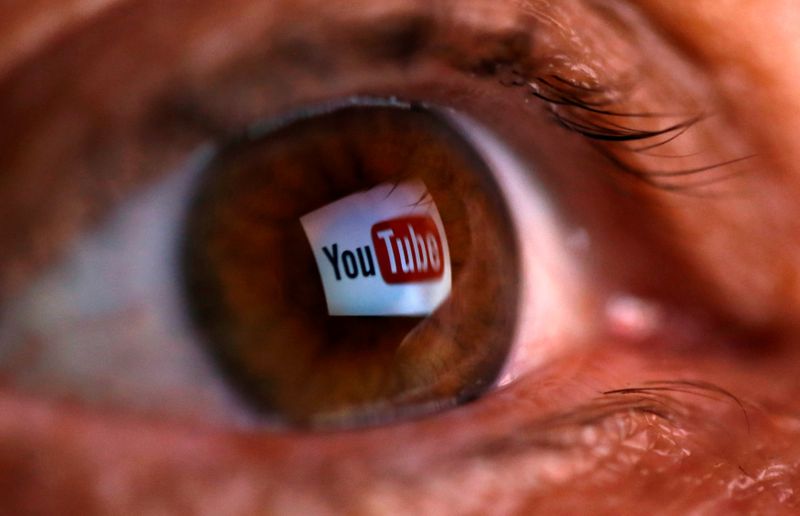 Stock photo illustration showing a YouTube logo reflected in a person's eye.  June 18, 2014. REUTERS/Dado Ruvic