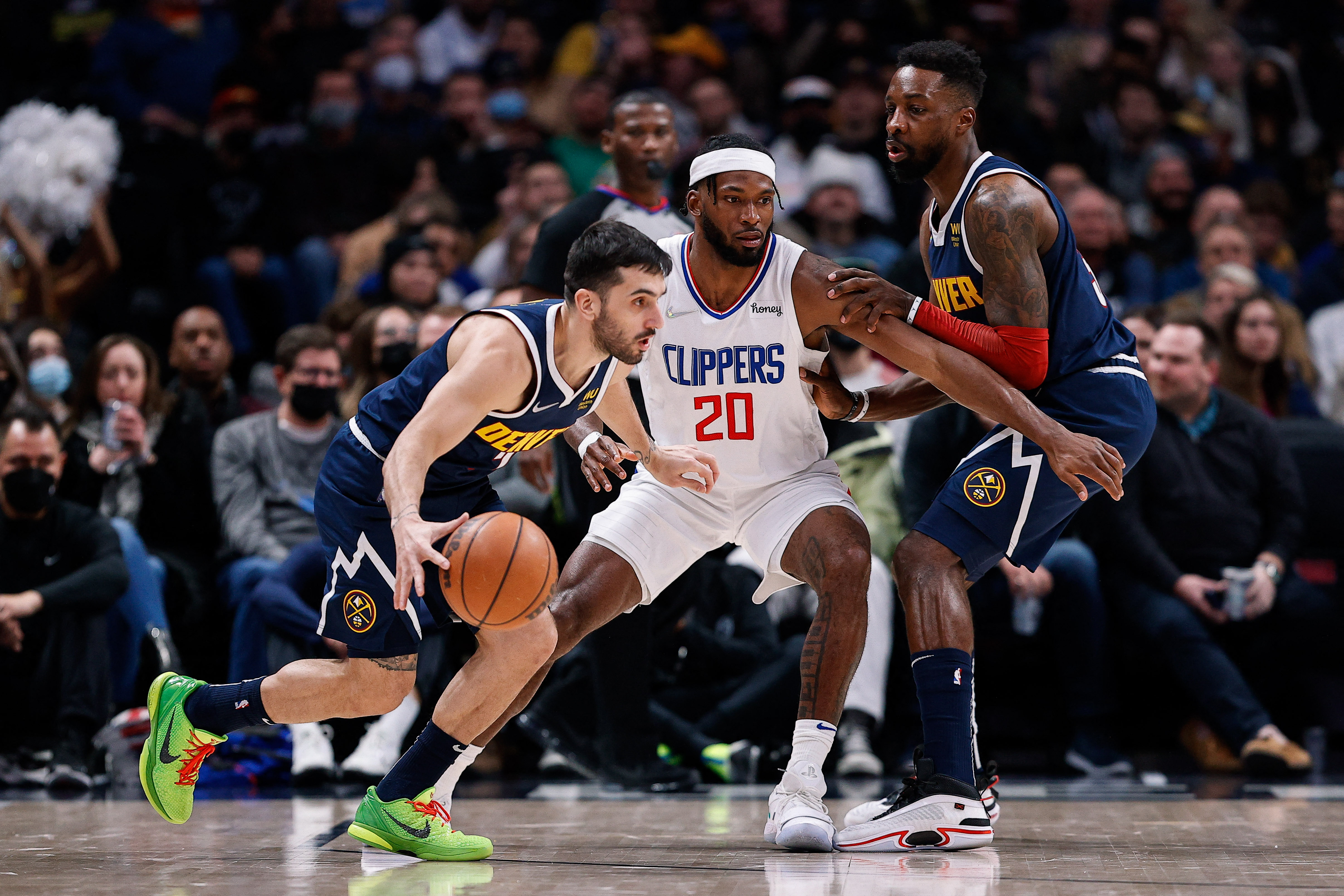 Facundo Campazzo tuvo escasa participación en la victoria de los Denver Nuggets ante Los Ángeles Clippers (Credit: Isaiah J. Downing-USA TODAY Sports)
