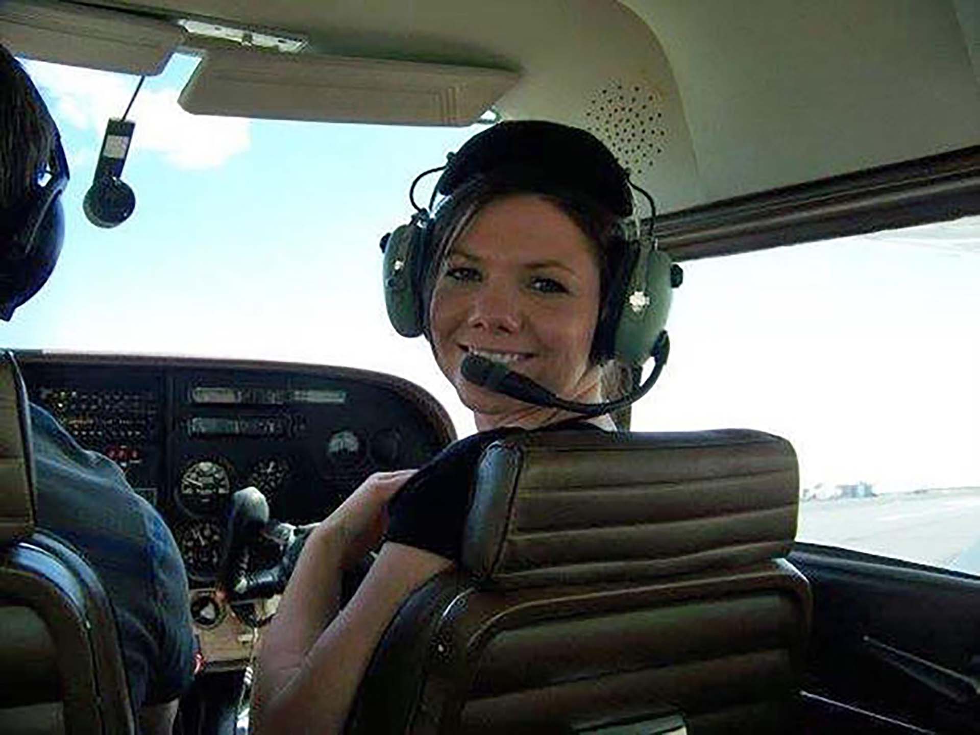 Kelsey Berreth como piloto de avión, el sueño de su vida. Trabajaba como instructora en una escuela y se sentía feliz