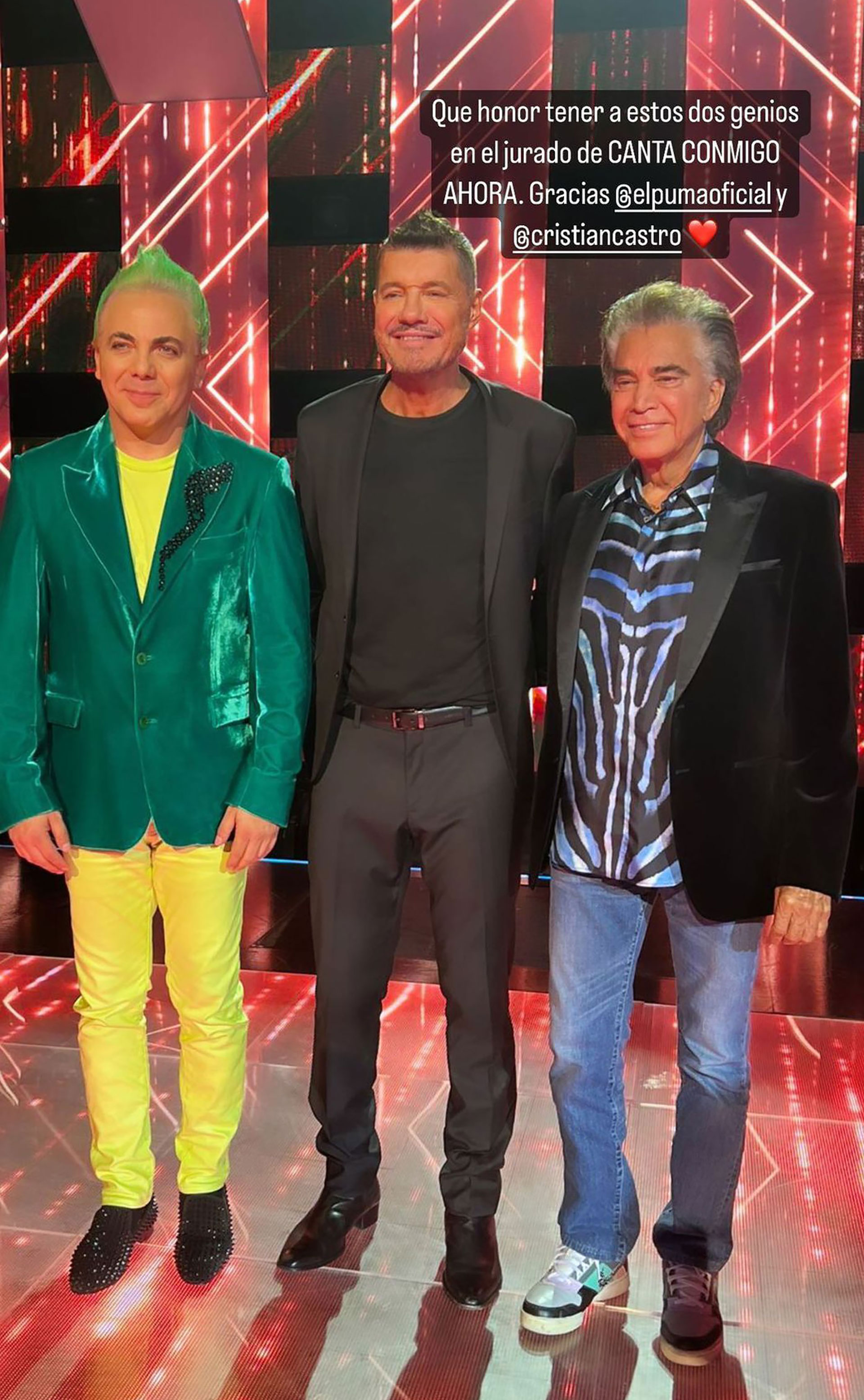 Marcelo Tinelli presentó a Cristian Castro y El Puma Rodríguez como jurados de Canta Conmigo Ahora (Instagram)