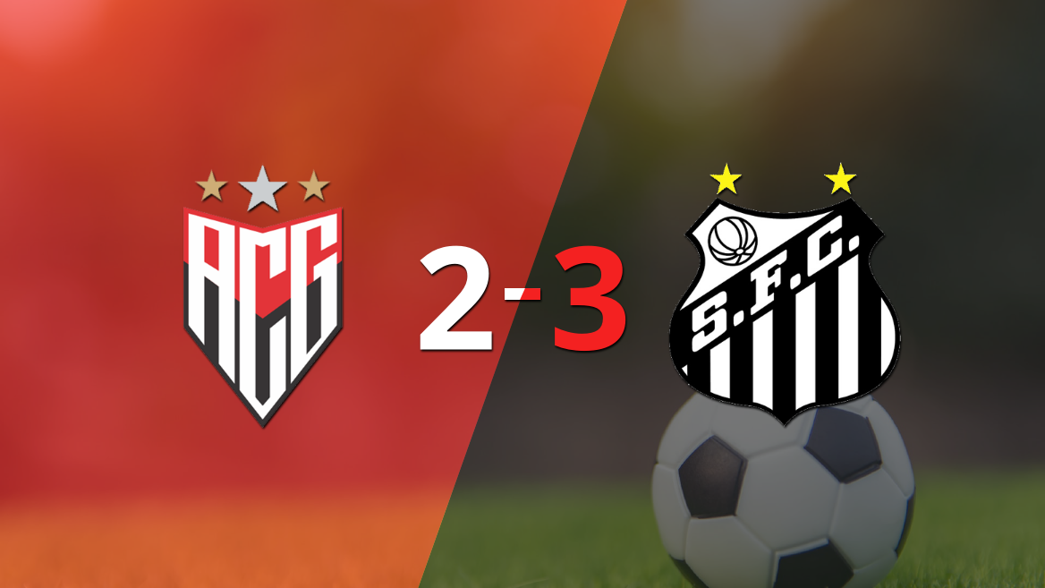 En un partido increíble, Santos le ganó a Atlético Goianiense por 3 a 2