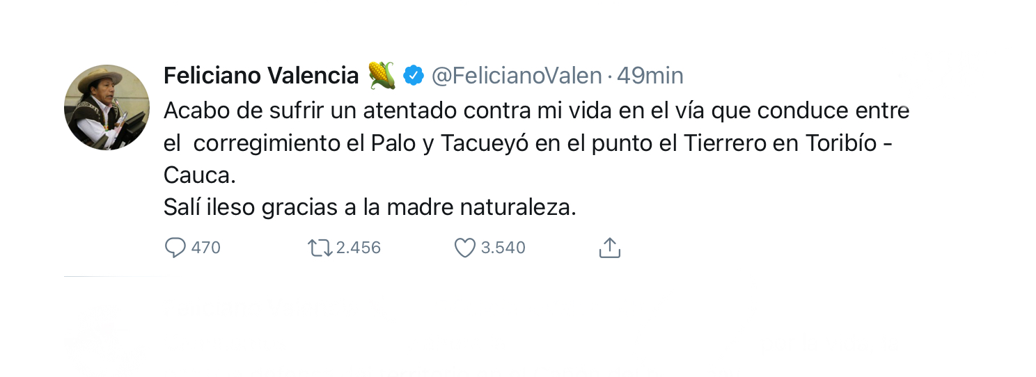 El parlamentario aseguró que se encuentra fuera de peligro.