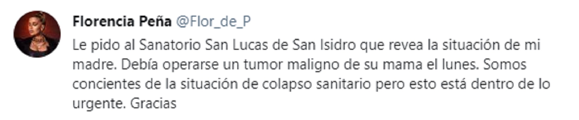 Los tuits de Florencia Peña