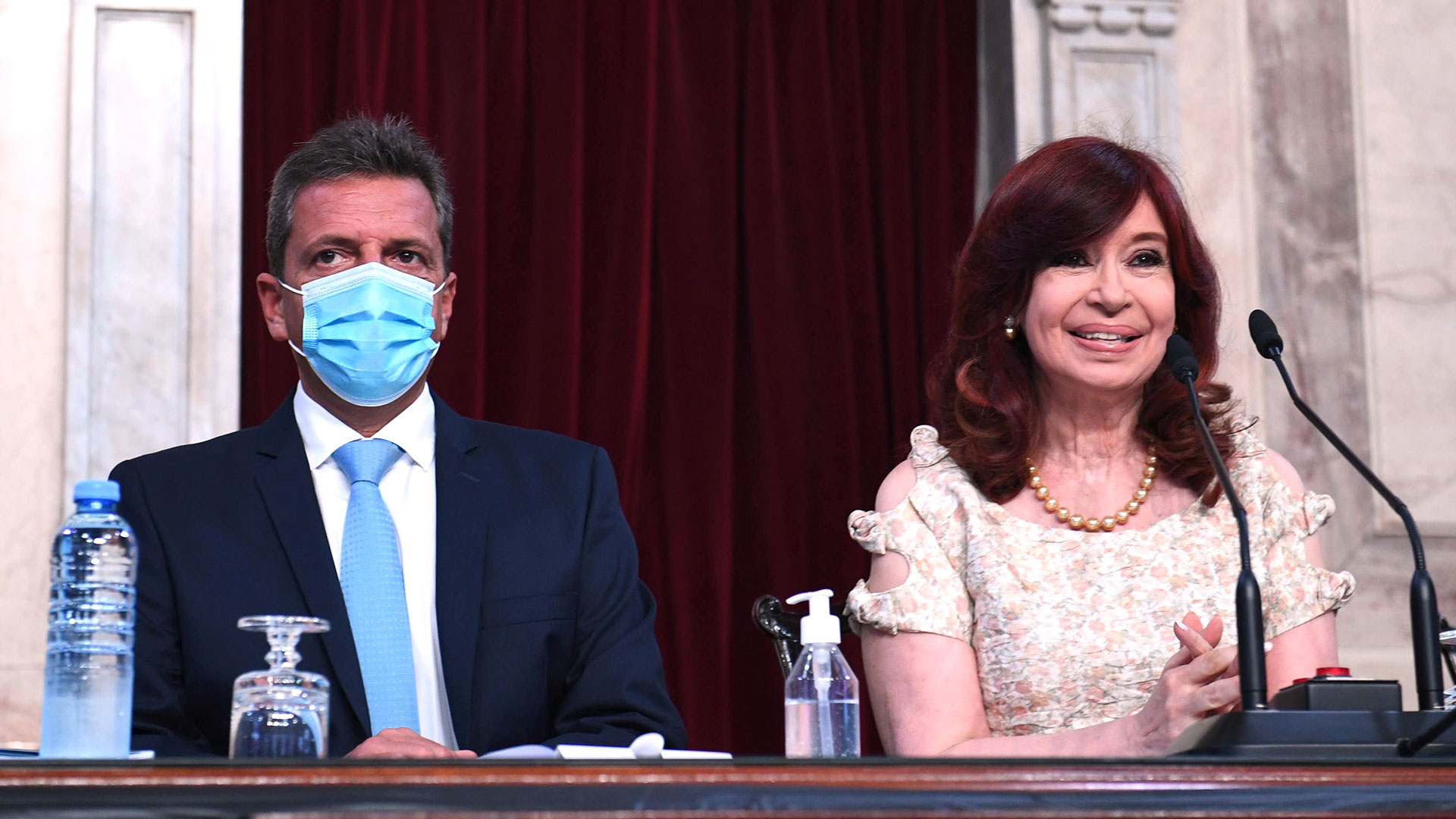 Sergio Massa y Cristina Kirchner (Comunicación Senado)