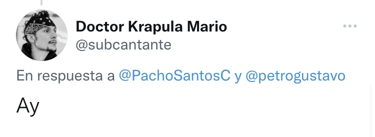 Twitter de Mario, vocalista de Doctor  Krápula