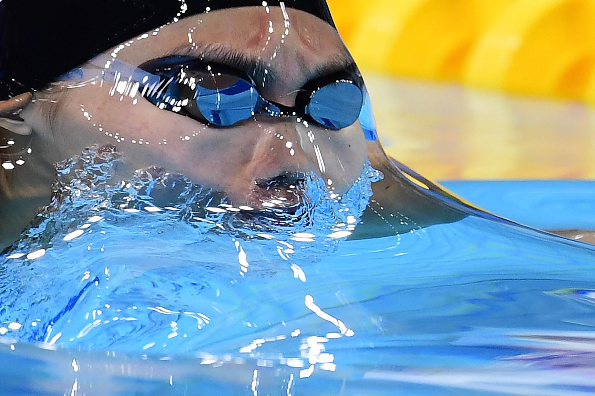 Japan's Reona Aoki competes in a women's 200m breaststroke heat during the swimming competition at the 2017 FINA World Championships in Budapest, on July 27, 2017.  / AFP PHOTO / Martin BUREAU