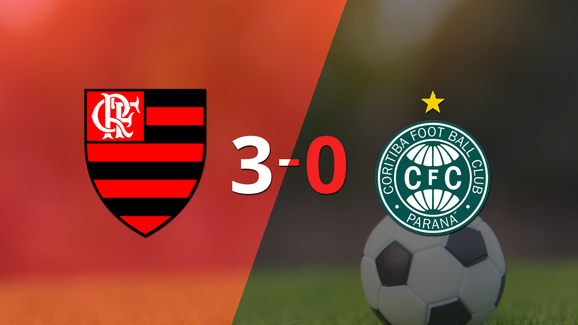Flamengo fue contundente y goleó 3-0 a Coritiba
