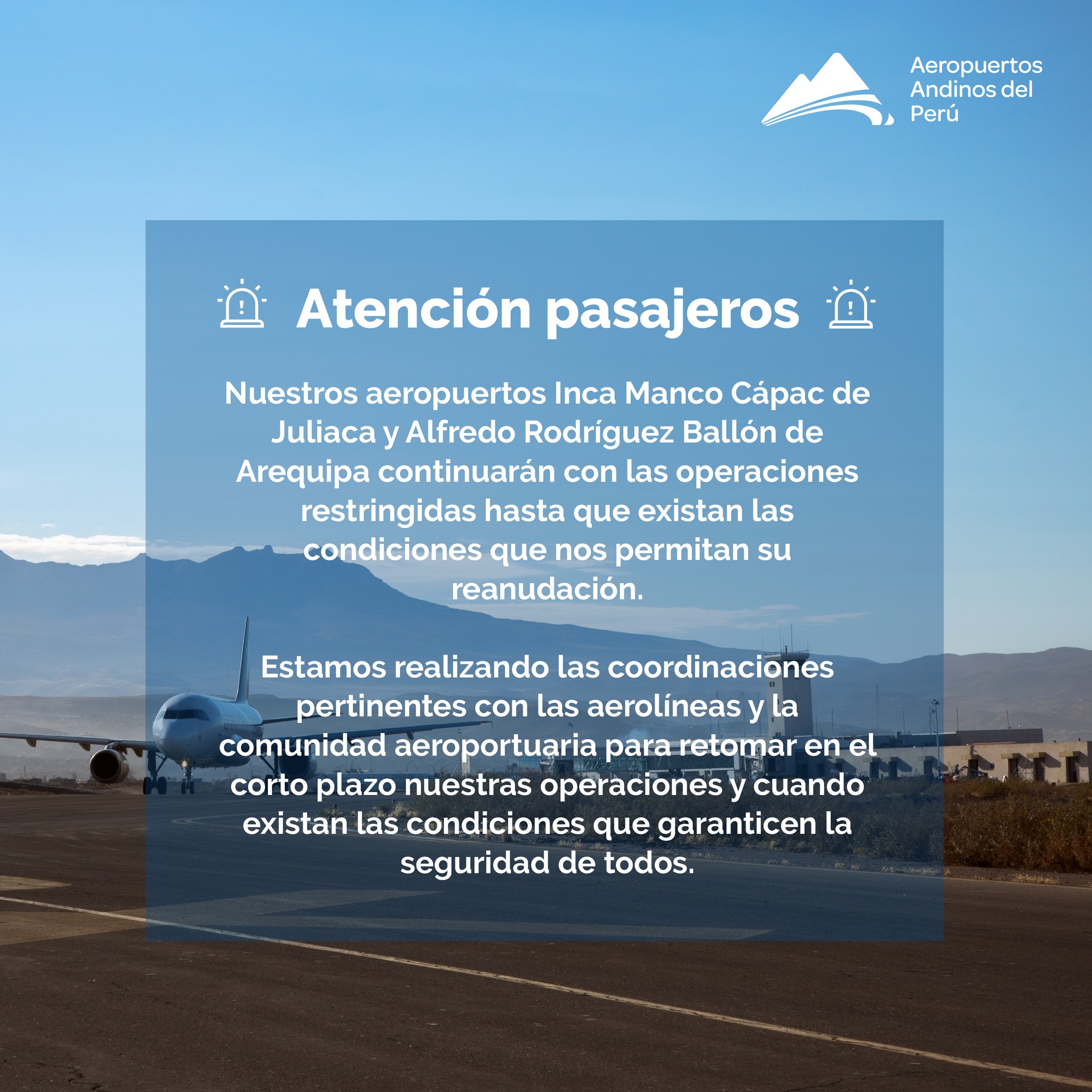 Statement from Andean Airports of Peru