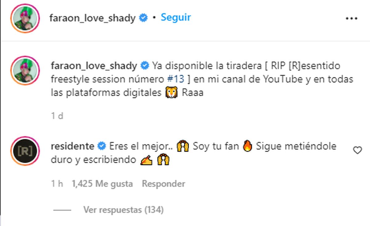 Residente le respondió así a Faraón Love Shady.