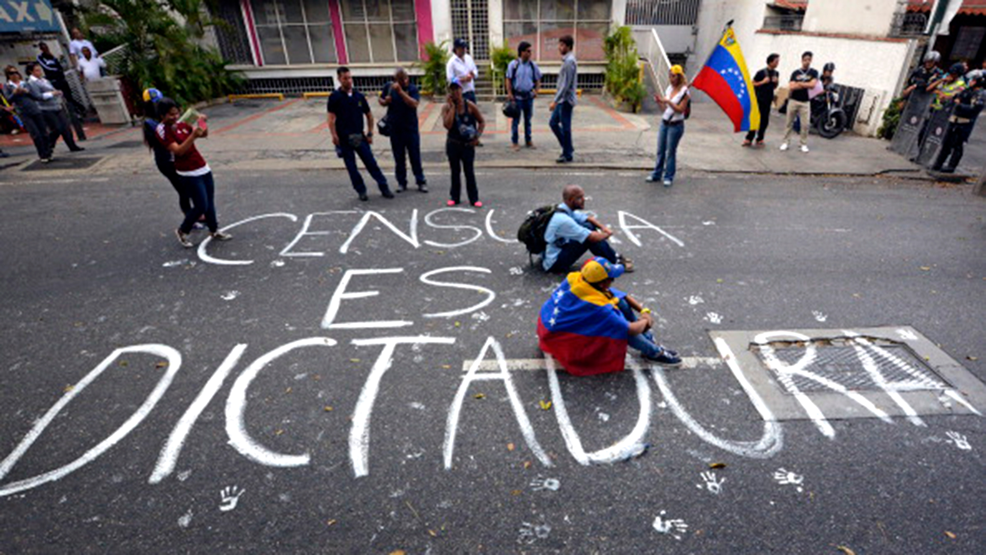 Una protesta contra la censura en Venezuela (Archivo)