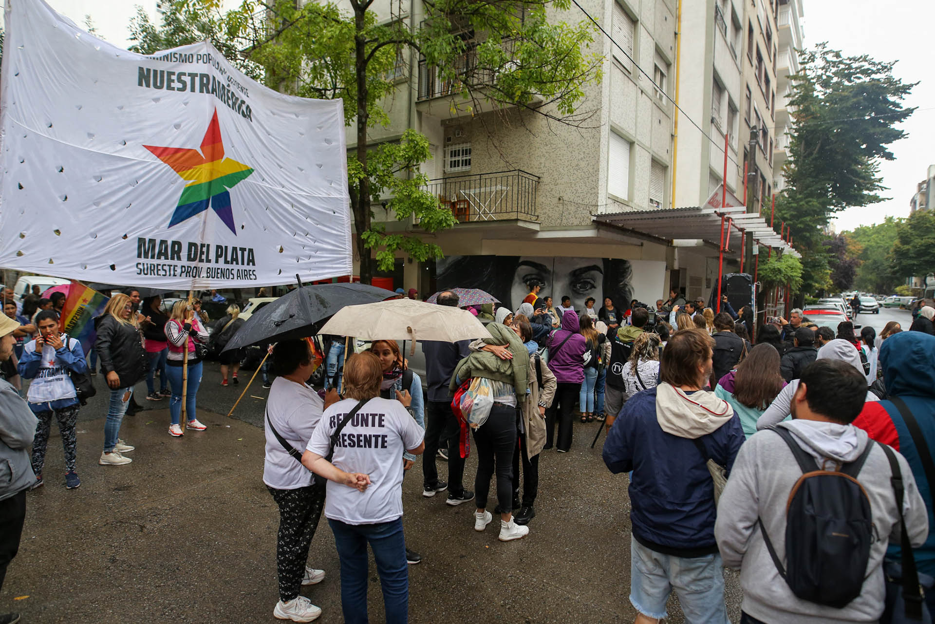 Los colectivos feministas, presentes en la jornada de ayer.