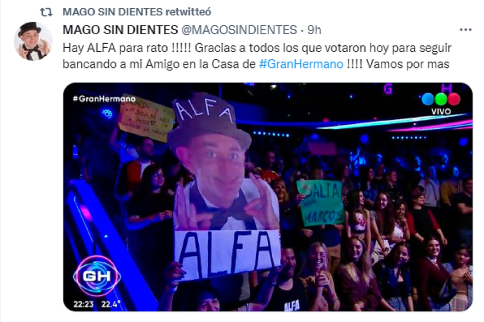 El mensaje del Mago sin dientes en Twitter