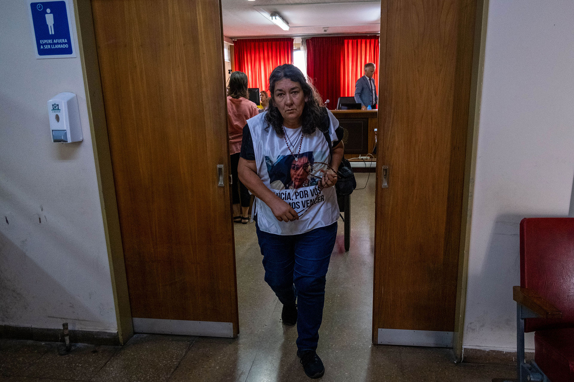 Marta Montero, mamá de Lucía Pérez, a la salida de una de las audiencias del segundo juicio (Télam)