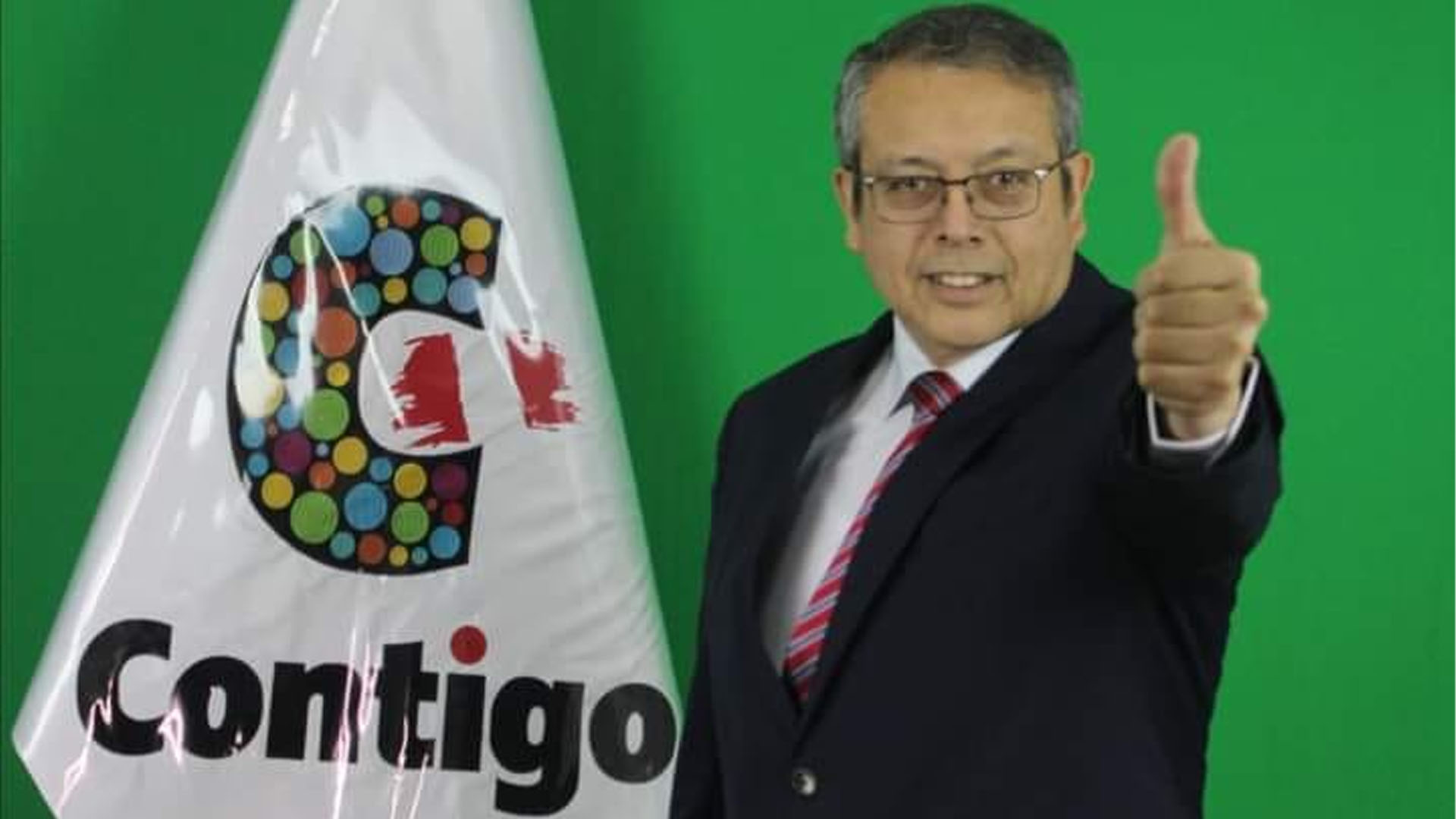 Pedro Miguel Angulo como candidato a la presidencia por el partido Contigo.