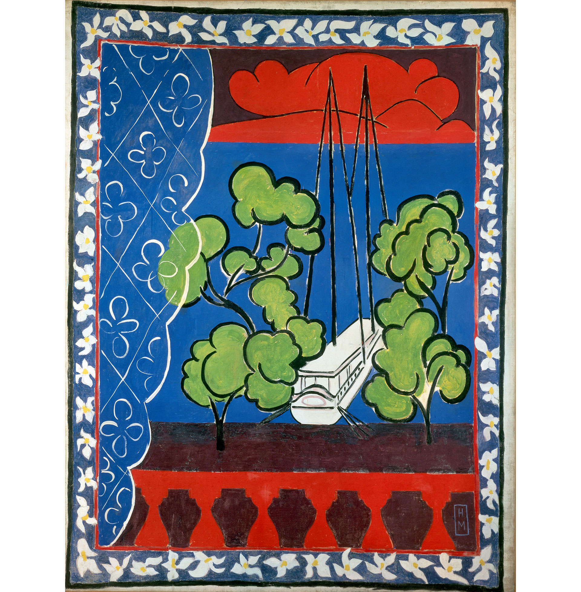"Ventana a Tahití II" de Henri Matisse, 1935. Gouache sobre lienzo (Musée départemental Matisse, Le Cateau-Cambrésis, Francia/Succession H. Matisse/ Museo de Arte de Filadelfia)