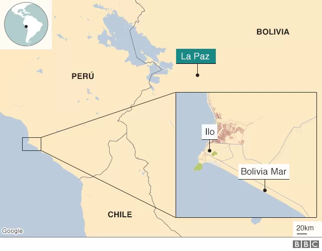 Ubicación de Bolivia Mar. | Foto: Google Maps / CNN