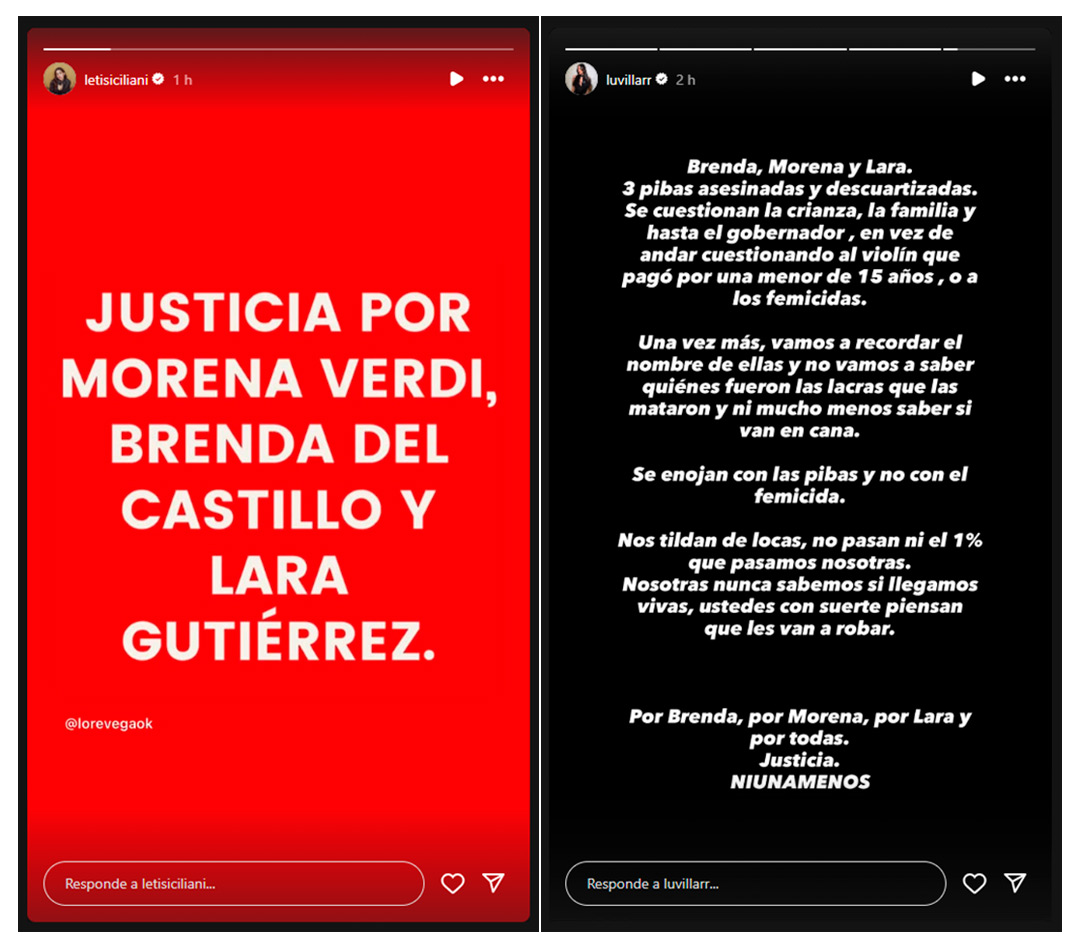 De Lali Esp�sito a Emilia Mernes: la reacci�n de las famosas ante el triple crimen de las j�venes en La Matanza - Infobae