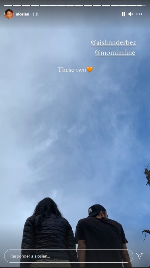 Con esta imagen, se empezó a rumorar que Aislinn tendría una nueva pareja (Captura: @alosian/Instagram)
