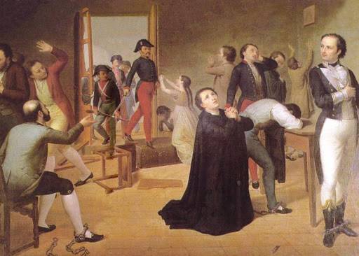 Pintura de la matanza de los próceres ecuatorianos del 2 de agosto de 1810.