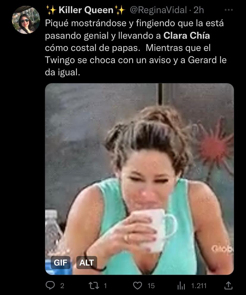 Clara Chía es tendencia en redes sociales por el fuerte golpe que se propinó intentando huir de los reporteros en Barcelona acompañada de su novio Gerard Piqué. @ReginaVidal/Twitter