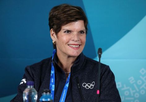 PYEONGCHANG-GUN, SOUTH KOREA - FEBRUARY 22:  Nicole Hoevertsz speaks during a press conference announcing the results of the IOC Athletes' Commission Electionon on day thirteen of the PyeongChang 2018 Winter Olympic Games at the Athletes' Village on February 22, 2018 in Pyeongchang-gun, South Korea.  (Photo by Marianna Massey/Getty Images)