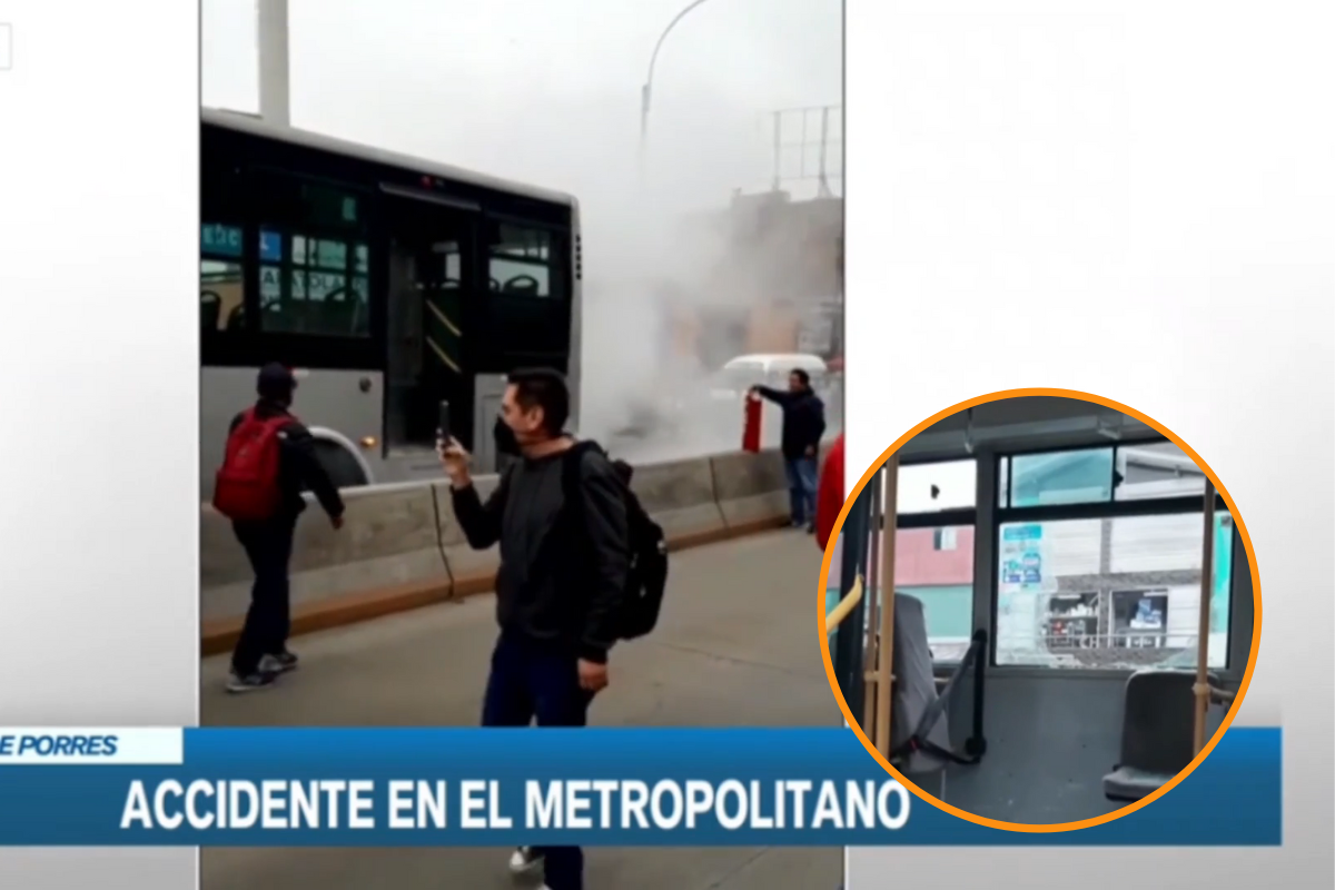 Humo en bus del Metropolitano generó pánico entre los pasajeros, dejando un herido