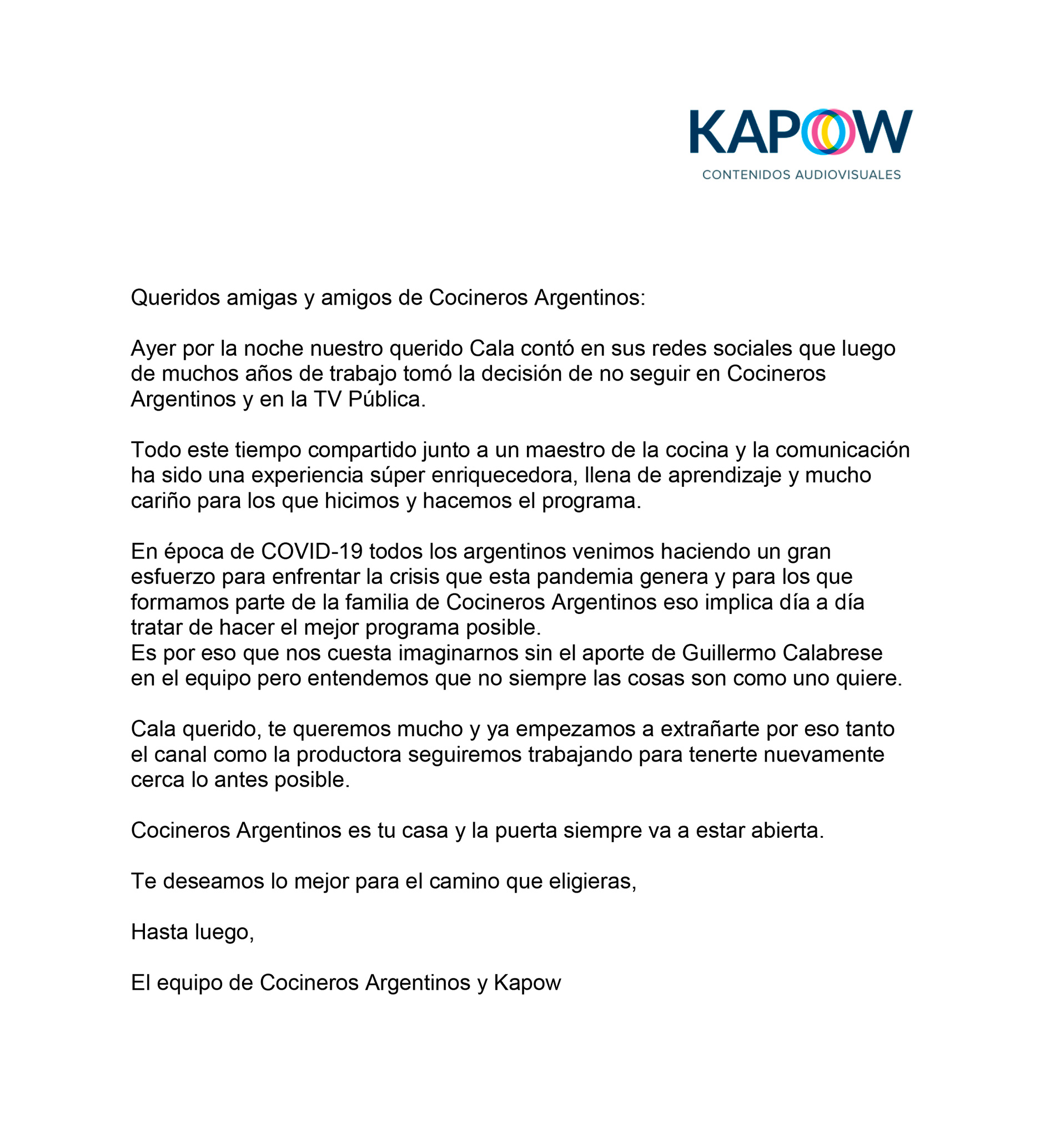 La Sorpresiva Desvinculación De Guillermo Calabrese De Cocineros Argentinos “fue Una 5205