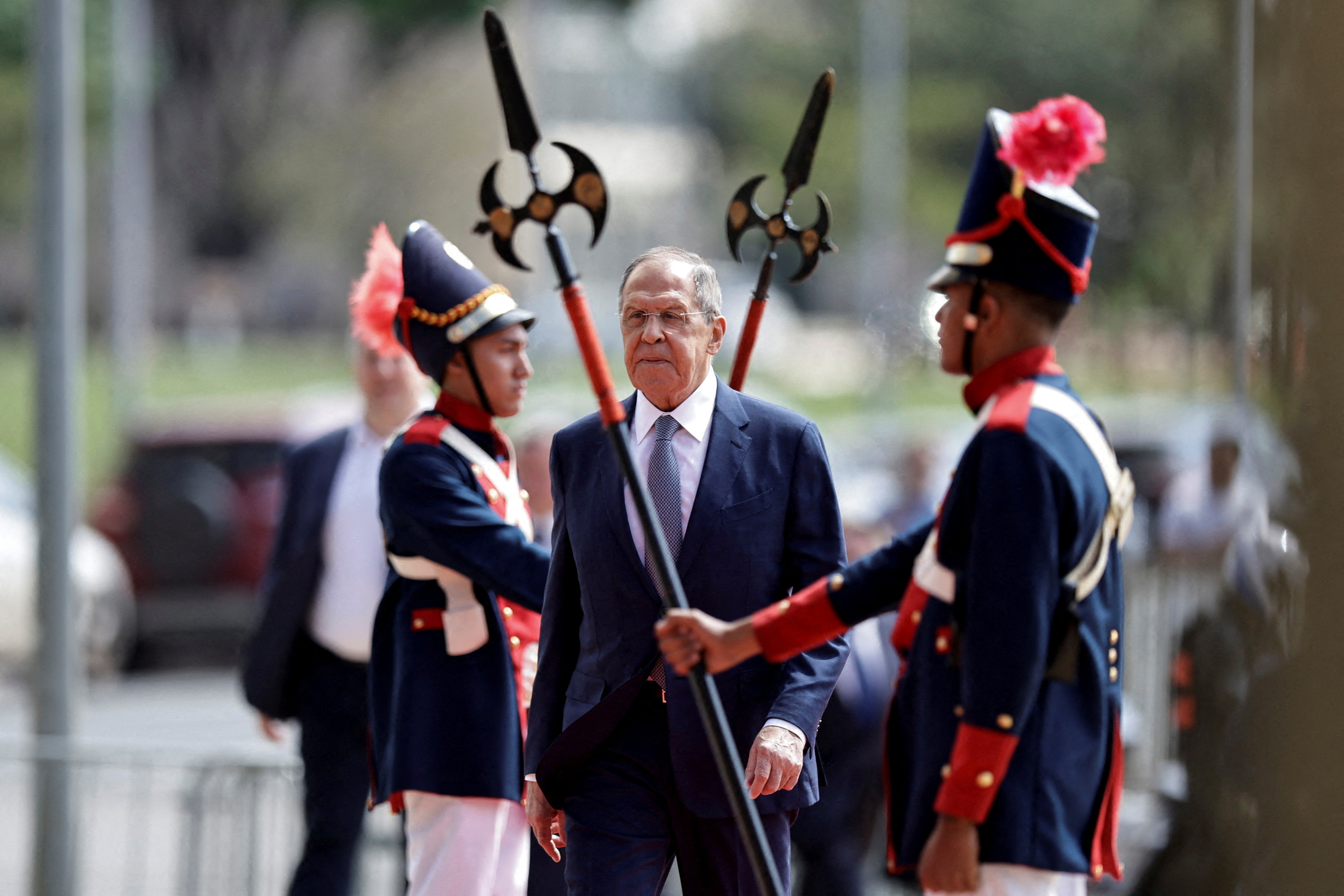 Lavrov llega al palacio de Itamaraty (REUTERS/Ueslei Marcelino)