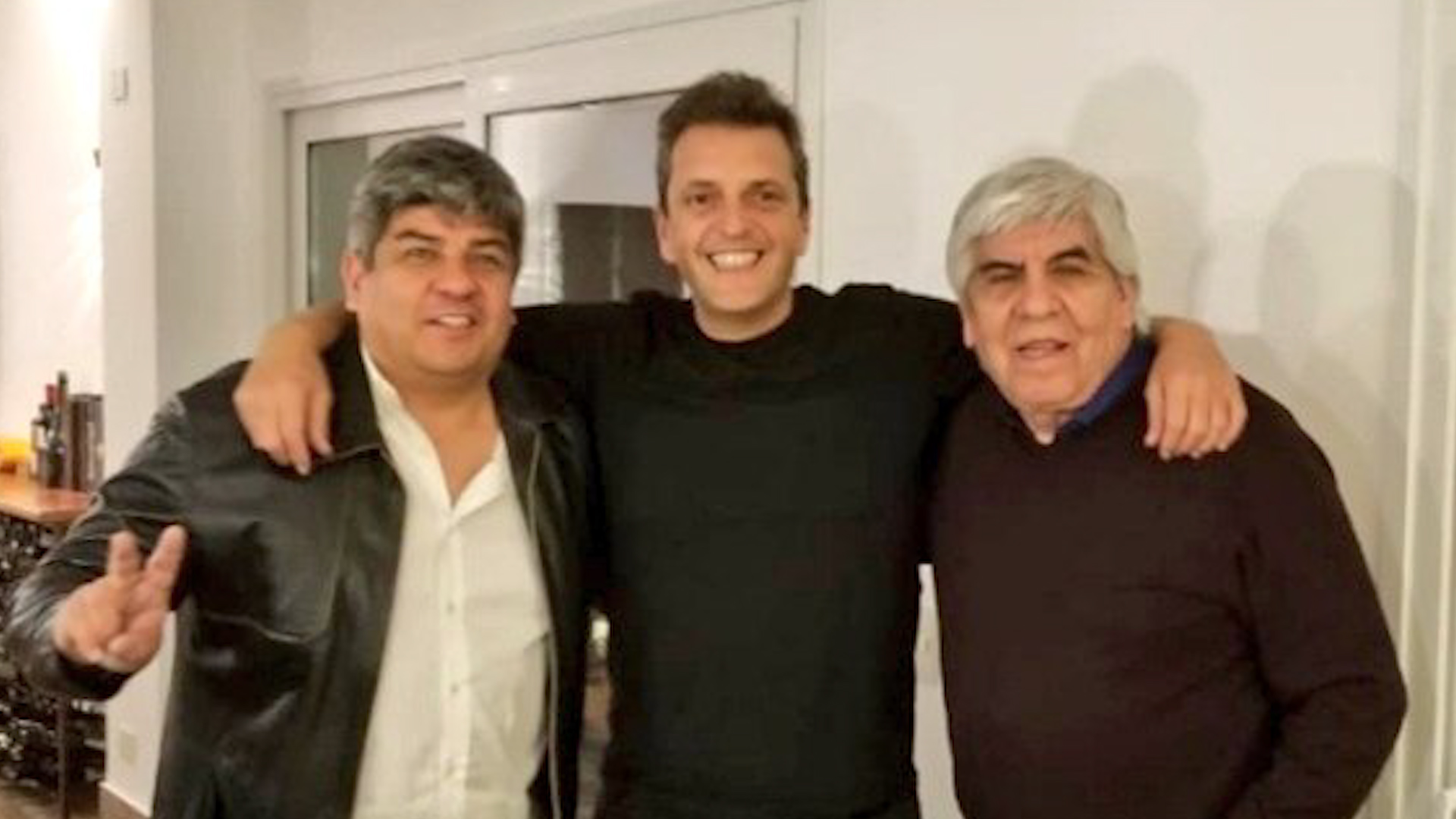Pablo Moyano, Sergio Massa y Hugo Moyano