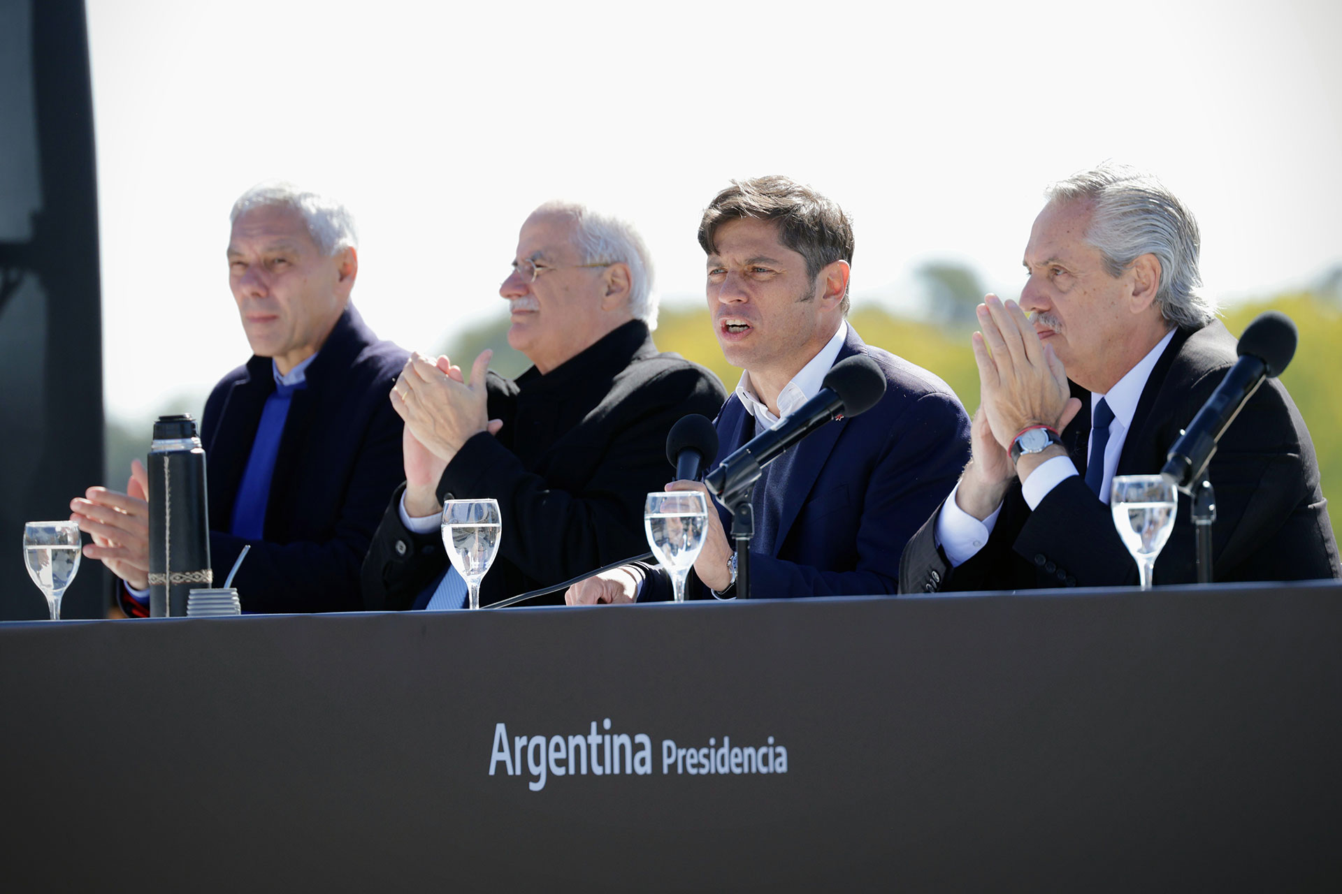 Axel Kicillof junto a Alberto Fernández. Los dos estarán en el consejo del PJ