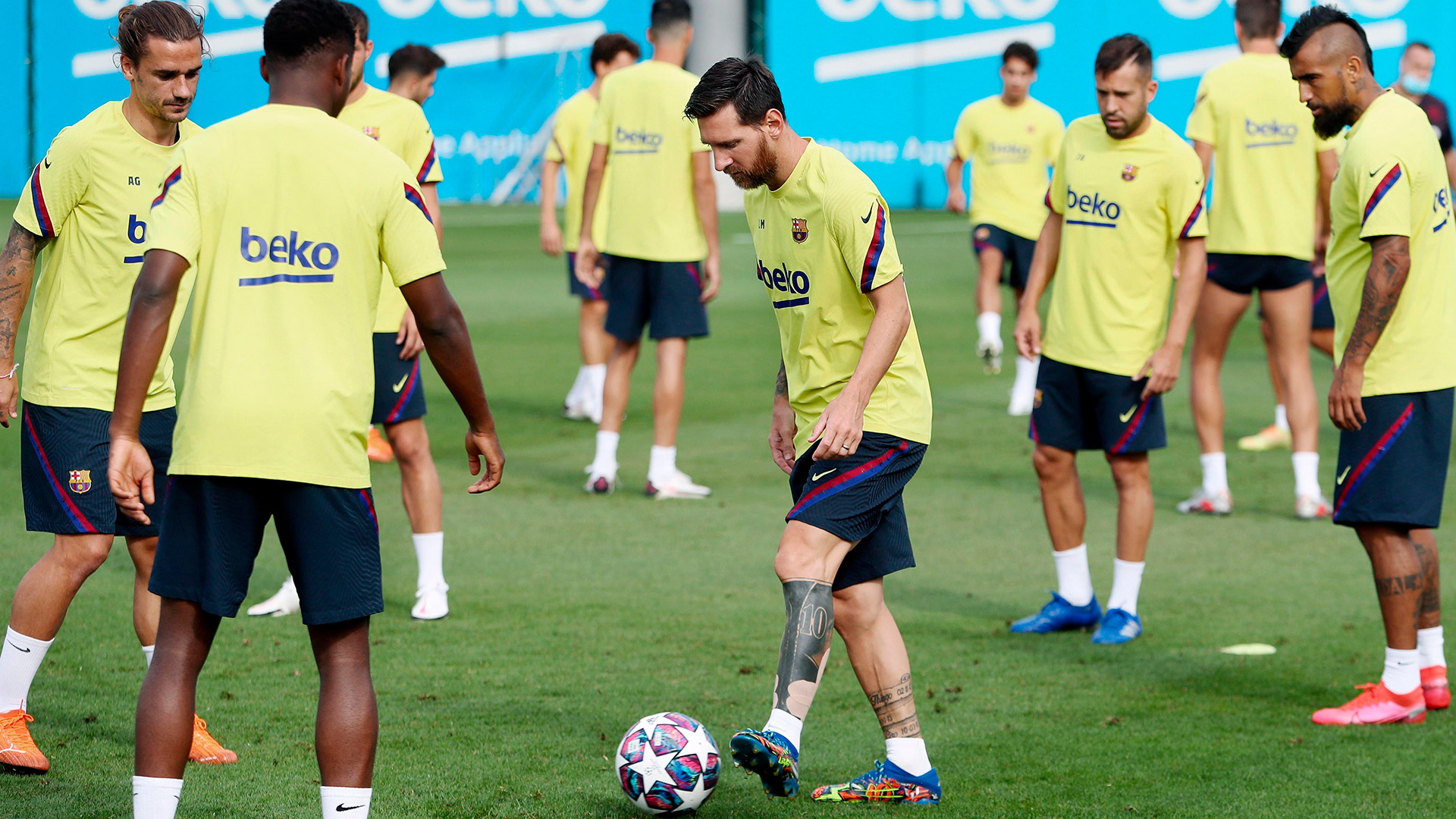 Una imagen que se volverá a ver la próxima semana cuando Messi regrese a las prácticas del nuevo Barcelona de Koeman
